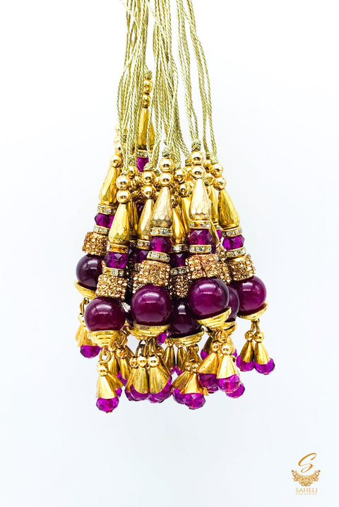Purple Handmade Latkans ( In Pair)