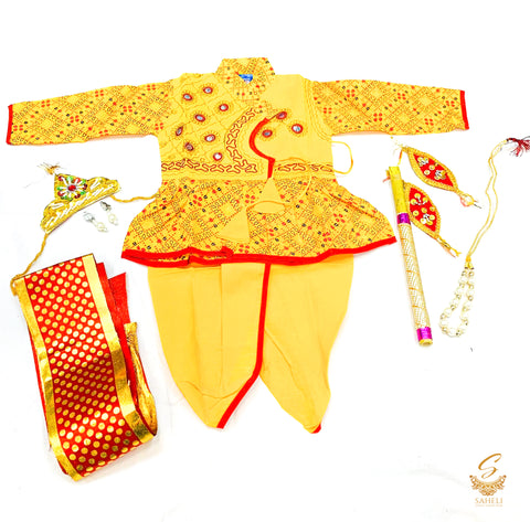 Cotton based beautiful krishna Costume with all accessories
