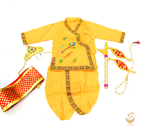 Cotton based beautiful krishna Costume with all accessories