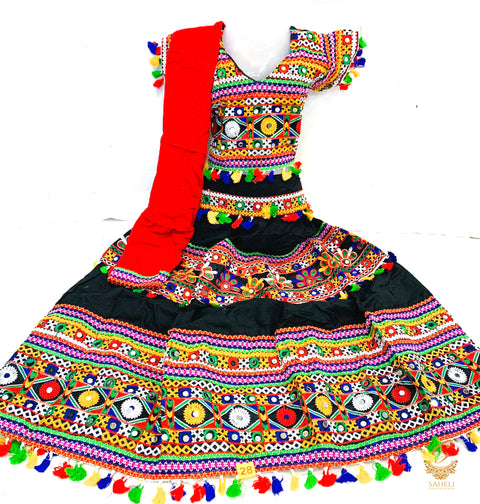 Black colour beautiful chaniya choli with multicoloured embroidered work