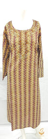 Brown beige colour cotton based printed beautiful kurti