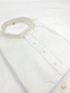 White colour cottonbased chikankari work kurta with white pajama