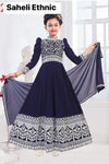 Nevi Bluecolour pure georgette based embroidered work girls kameez