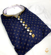 Nevi Blue colour cotton based kids kurta with white pajama