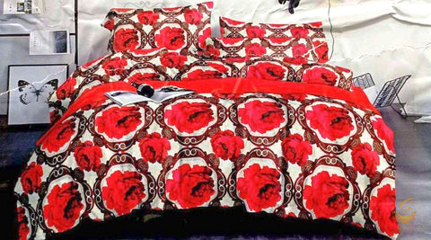 King Size Multicoloured print Glace cotton Bed Sheet With Pillow Covers (Size Bed Sheet :- 230 * 250 cms(appx) 2 PCS Pillow Cases: -46 *69 +5cms (appx) Washing Instructions :- Hand/Machine Wash , Do Not Bleach , Medium Steam Iron, Do Not Dry Clean, Tumble