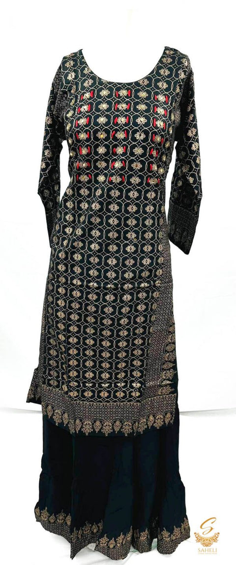 Rayon based printed kurti with skirt