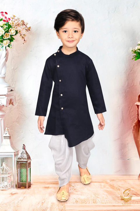 Nevi Blue colour cotton based Kids Kurta Pajama