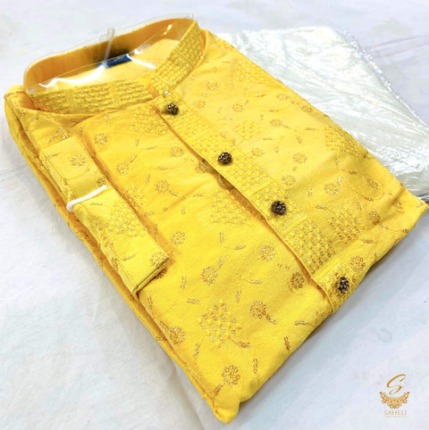 Silk based Design Designer Kurta With Pajama Pents
