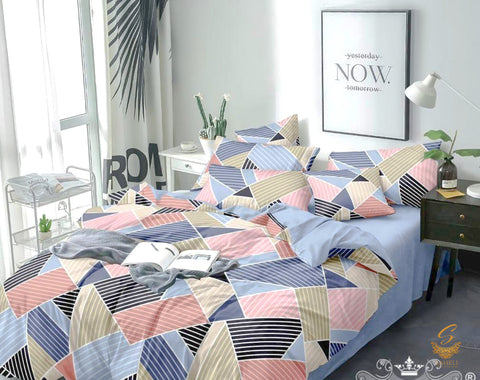 Multicoloured floral print Glace cotton Bed Sheet With Pillow Covers (Size Bed Sheet :- 230 * 250 cms(appx) 2 PCS Pillow Cases: -46 *69 +5cms (appx) Washing Instructions :- Hand/Machine Wash , Do Not Bleach , Medium Steam Iron, Do Not Dry Clean, Tumble Dr