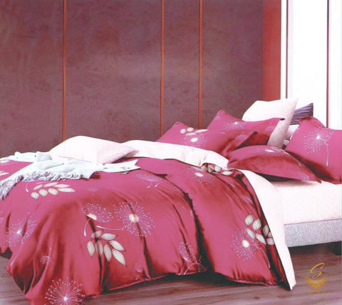 Queen Size Lite Rosewood Pink colour floral Printed Glace Cotton Bed Sheet With Pillow Covers (Size Bed Sheet :- 240 * 250 Cms(Appx) 2 PCS Pillow Cases: -46 *70 +5cms (Appx) Washing Instructions :- Hand/Machine Wash , Do Not Bleach , Medium Steam Iron, Do