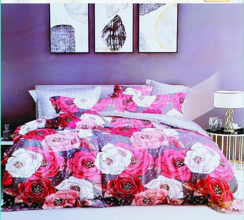 Queen Size Mauve & Pink  Colour floral Printed Glace Cotton Bed Sheet With Pillow Covers (Size Bed Sheet :- 240 * 250 Cms(Appx) 2 PCS Pillow Cases: -46 *70 +5cms (Appx) Washing Instructions :- Hand/Machine Wash , Do Not Bleach , Medium Steam Iron, Do Not
