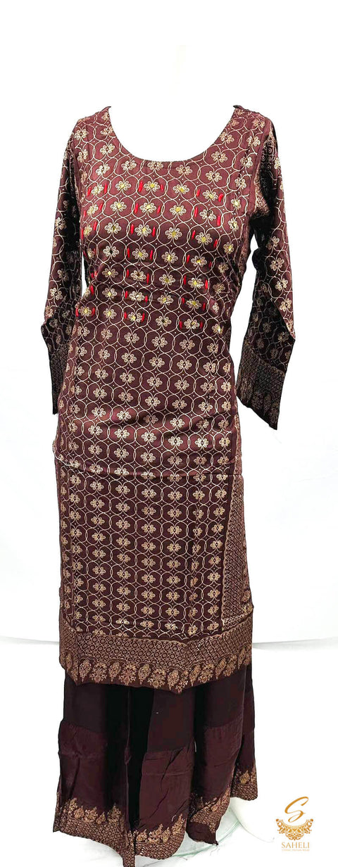 Rayon based printed kurti with skirt