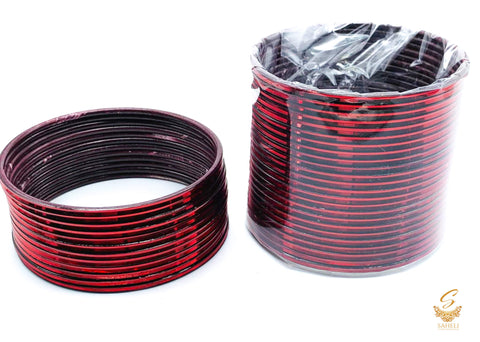 Maroon Colour Metal Bangles , 3dozen In One Set
