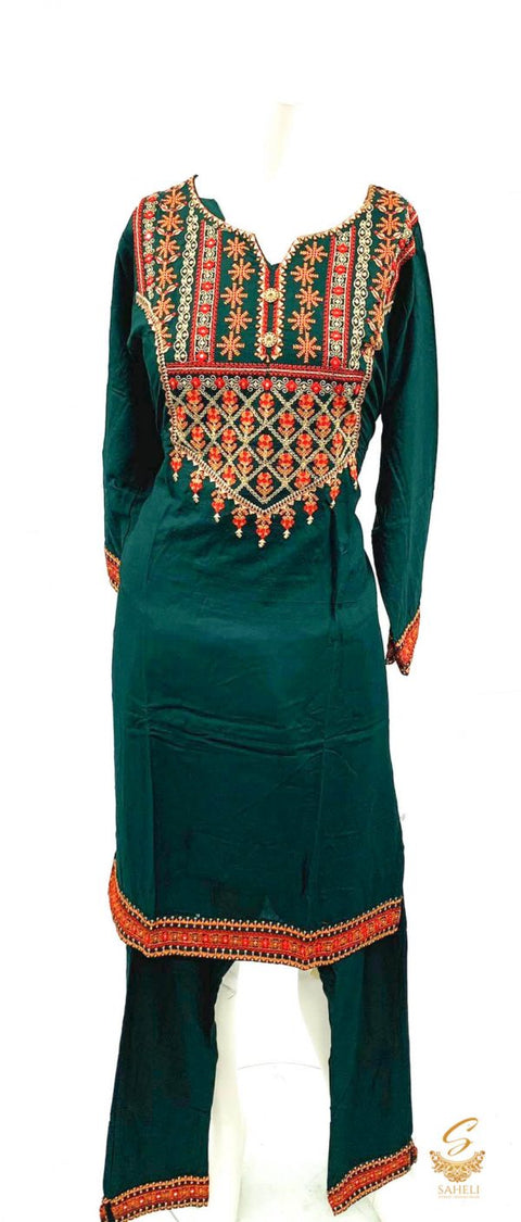 Rayon based embroidered work kurti with plazo