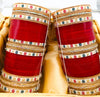 Jerkan & Dotted Beautiful Cherry Red Bridal Churra
