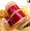 Mirror work cherry Red colour designer Bridal Churra