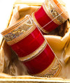 Jerkan & crystal work cherry Red colour designer Bridal Churra