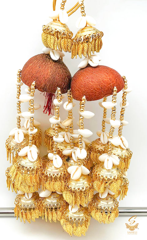 Real Coconut with Sea Shells (Kodian ) & Pipal Patti heavy designer Kalire