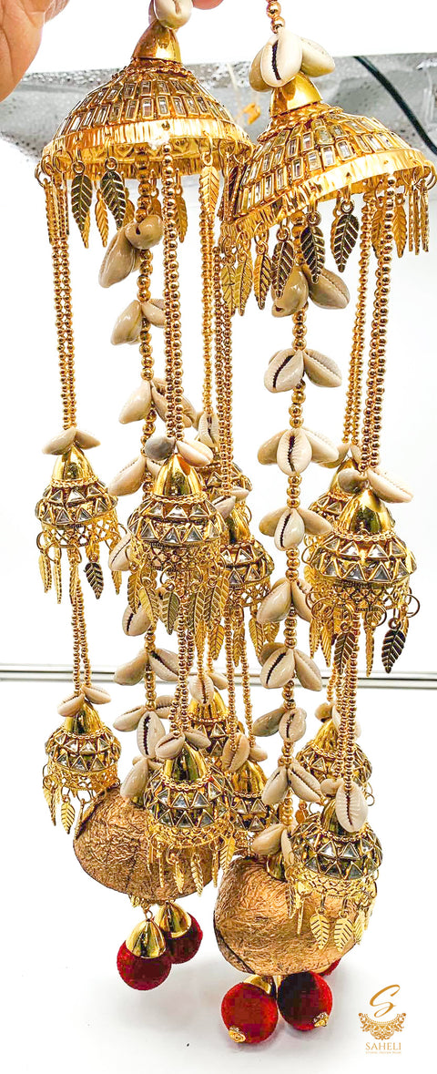 Sea Shells (Kodian) with Kundan & Real Coconut Punjabi traditional Kalire