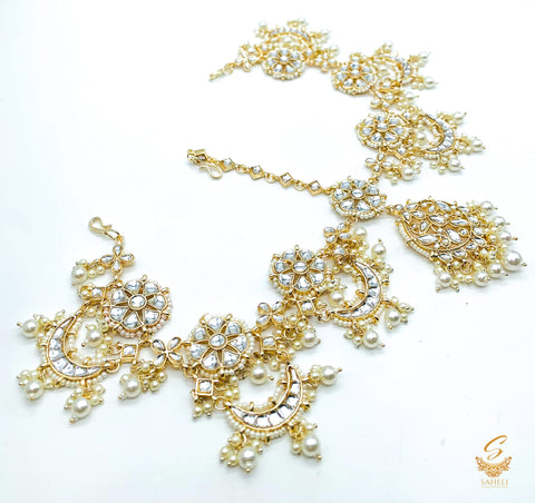 Kundan with pearls golden colour Sheeshpatti