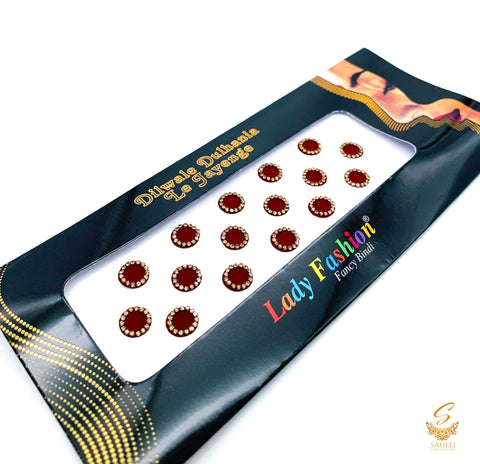 Beautiful Golden Stone Maroon Bindi