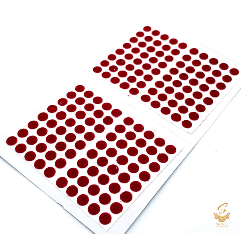 Plain Maroon Coloured Round Bindi Medium Size
