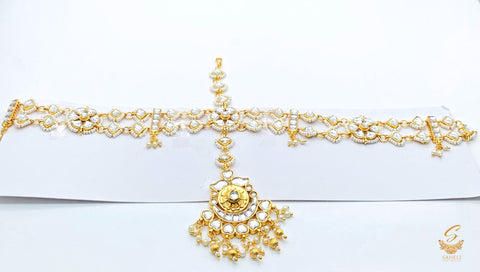 Kundan with pearls golden colour Sheeshpatti