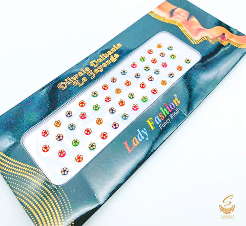 Latest Multi coloured stone fancy bindi small size
