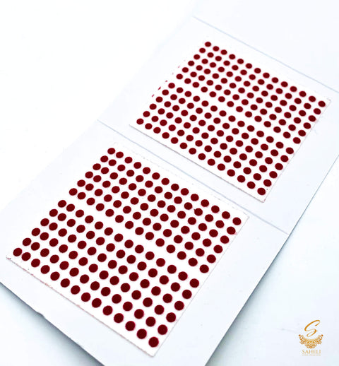 Plain Maroon Coloured Round Bindi Small Size