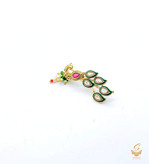 Peacock Design original kundan work nath