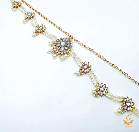 Latest Kamarband with Golden Kundan and Pearl Work