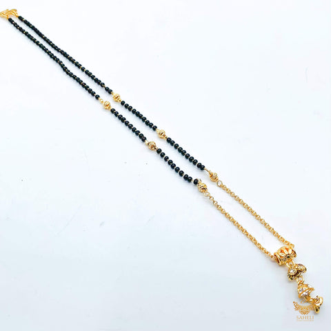 Golden stone with jerkan Gold Plated (Artificial) Mangalsutra With Artificial Black Beads Chain, apx Size: 20-22 cm