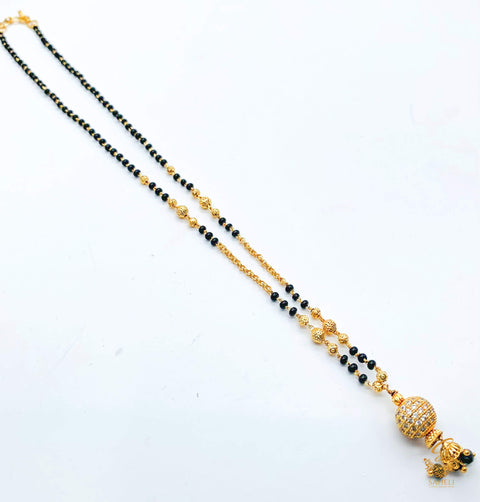 Golden stone with jerkan Gold Plated (Artificial) Mangalsutra With Artificial Black Beads Chain, apx Size: 20-22 cm