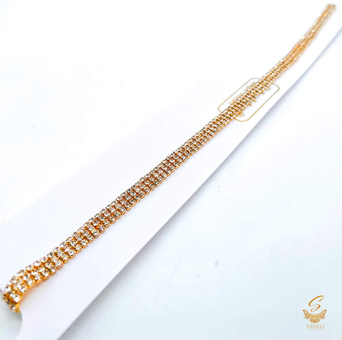 Golden colour jerkan Stone Single line Kamarband