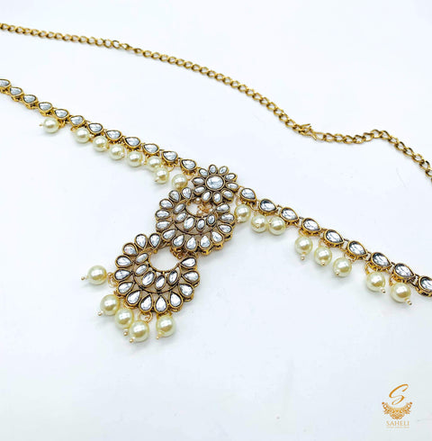 Golden colour kundan Stone  with pearls Kamarband