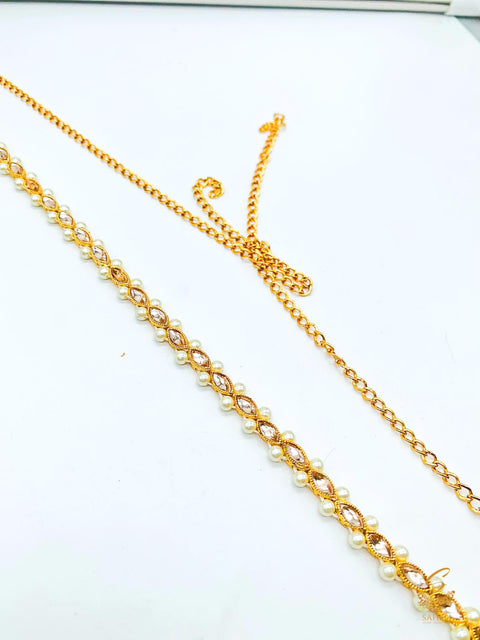 Latest Golden Colour Kundan Stone With Pearls Kamarband