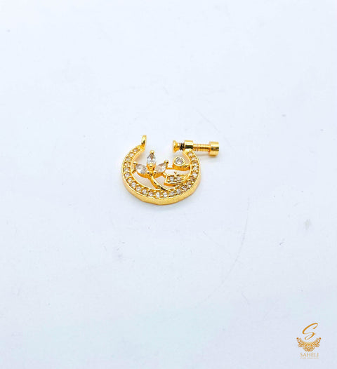 Golden stone American Diamond nose ring