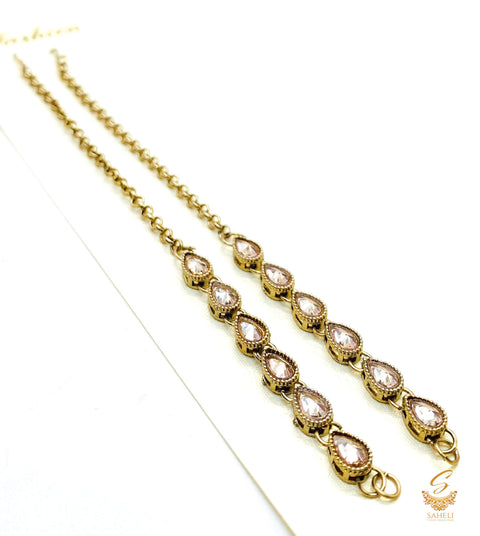 Polki work beautiful earring support Sahare