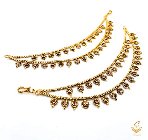 South indian style golden work beautiful earring support Sahare
