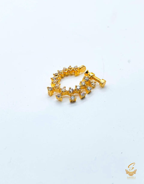 Golden stone American Diamond nose ring