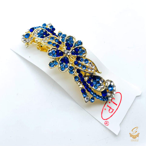 Lite & Dark Blue with Silver colour jerkan stone beautiful hair clip