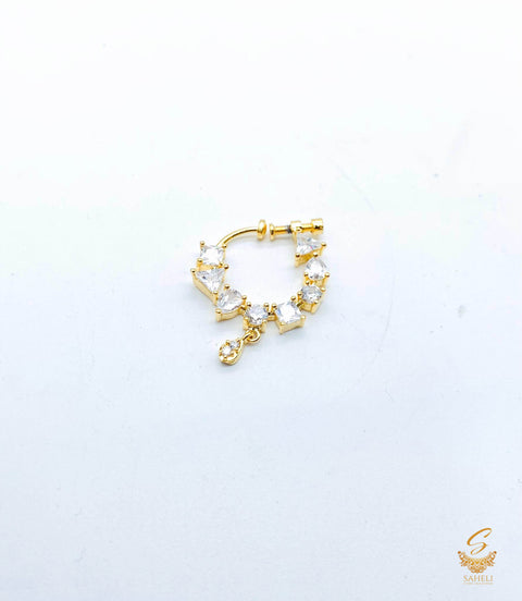 Golden stone American Diamond nose ring