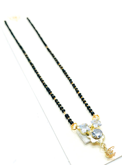 Silver  stone beautiful Mangalsutra with small studs