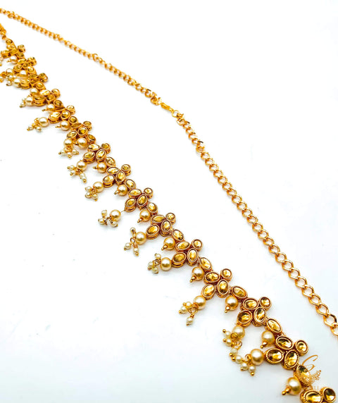 Kundan stone with pearls kamarband