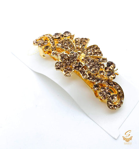 Golden jerkan stone beautiful hair clip