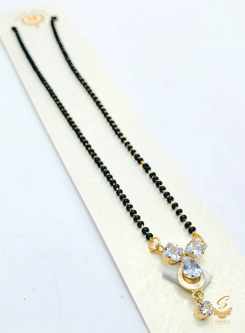 Silver stone beautiful Mangalsutra with small studs