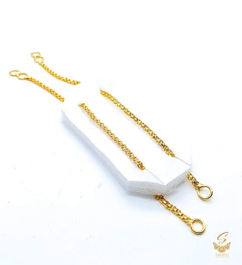 Plain golden work beautiful earring support Sahare