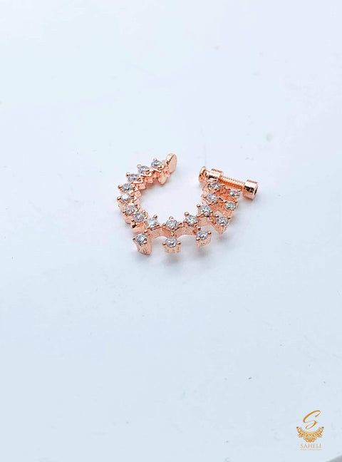 Rosegold stone American Diamond nose ring