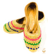 Golden Colour Beaded Hand Work Design Punjabi Jutti