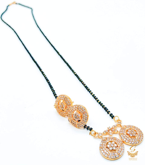 American Diamond stone beautiful Mangalsutra with small studs